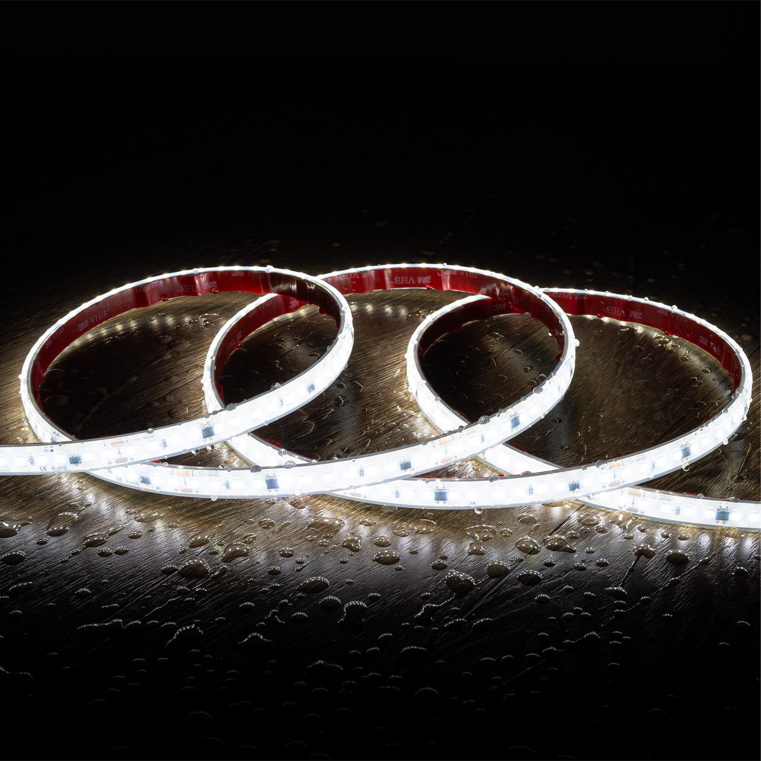 Taśma Led Ściemnialna 220V SMD Samoregulująca 120 LED/m ROLKA 50m 14W/m 1680lm/m SILICONE FLEX Szerokość 12mm Cięcie 10cm IP67 - widok 2
