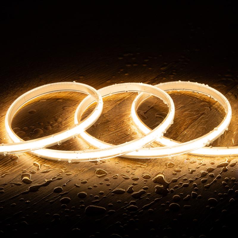 Afbeelding van LED Strip  Dimbaar 220V  COB 320 LED/m Warm  Wit IP65 CRI90 Breedte 12mm te knippen om de 50cm