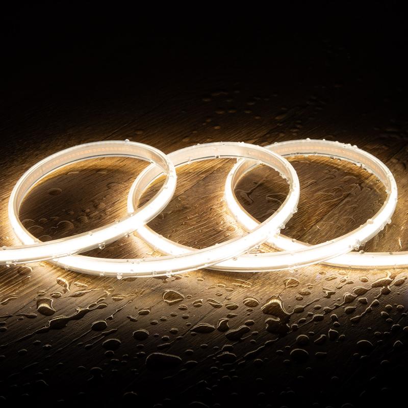 Immagine di Strisica LED Regolabile 220V COB 320 LED/m Bianco Naturale IP65 CRI90 Larghezza 12mm Taglio 50cm 