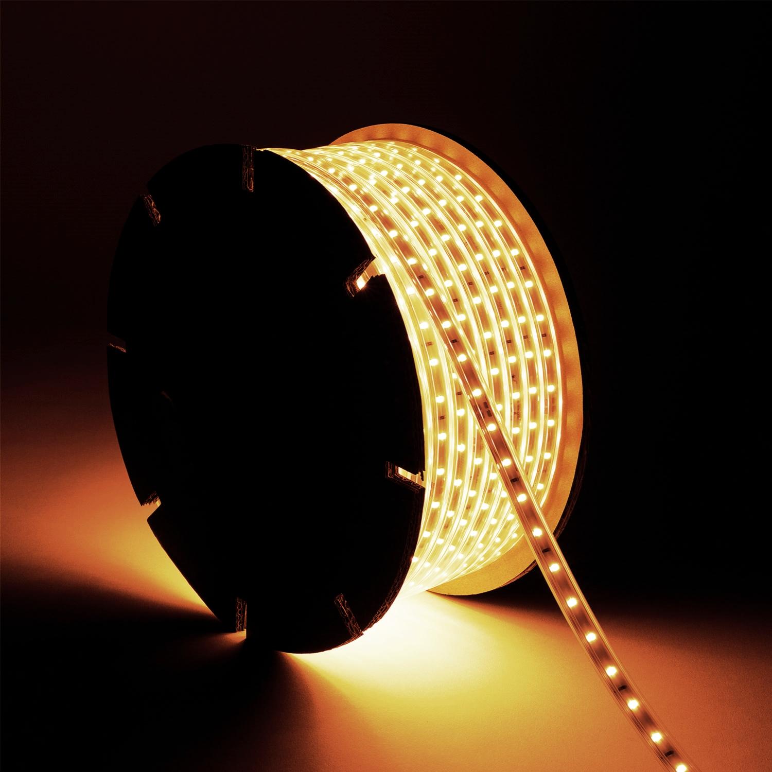 Taśma Led Ściemnialna 220V SMD 60 LED/m ROLKA 50m 6W/m 600lm/m Szerokość 12mm Cięcie 20cm IP65