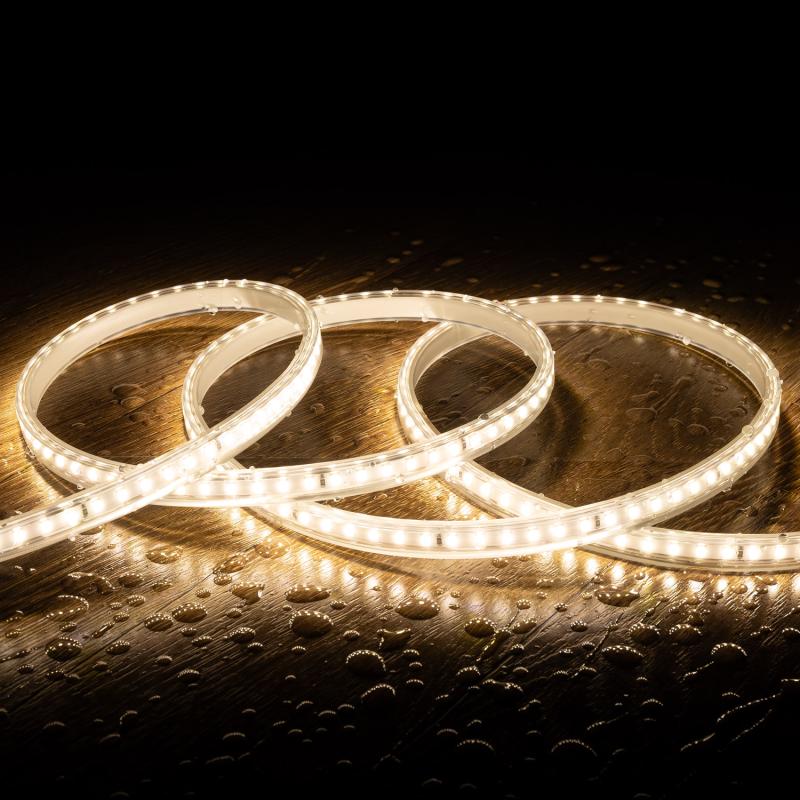 Immagine di Striscia LED 220V SMD2835 120LED/m Bianco Naturale IP65 Larghezza 12mm Taglio 100cm 