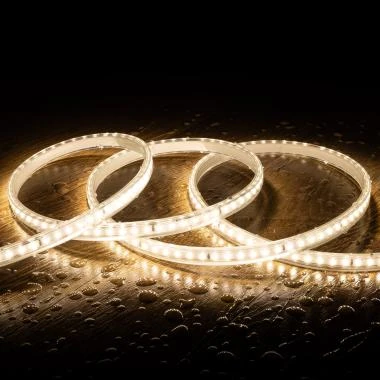 Striscia LED Regolabile 220 V SMD 120 LED/m Bianco Caldo 8,5 W/m 850 lm/m Larghezza 12 mm Taglio ogni 20 cm IP65