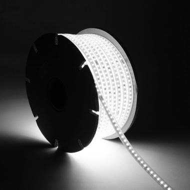 Striscia LED Regolabile 220V SMD 120 LED/m BOBINA 50m 7.5W/m 750lm/m Larghezza 12mm Taglio ogni 100cm IP65