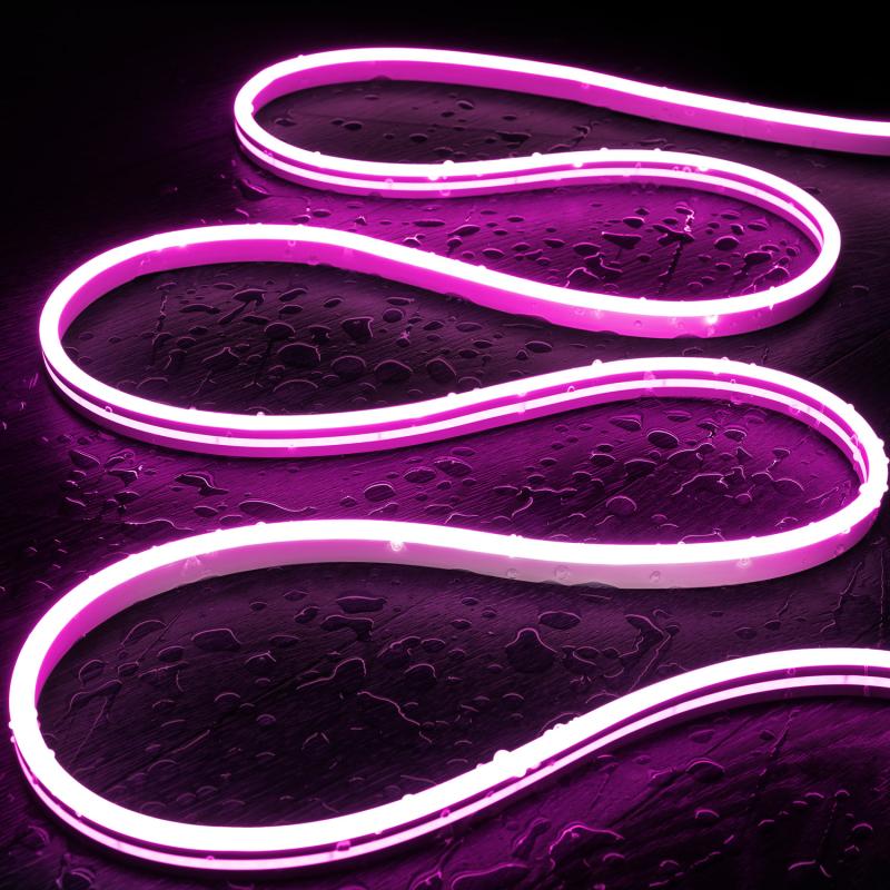 Image de Gaine Néon LED 48V DC 120 LED/m Rose IP65 sur Mesure Coupe tous les 5 cm
