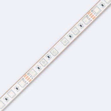 Immagine di Bobina 5m Striscia LED 24V RGB SMD 60 LED/m 10W/m SILICONE FLEX Larga 12mm IP68 Taglio 10cm