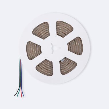 Immagine di Bobina 5m Striscia LED 24V RGB SMD 60 LED/m 10W/m SILICONE FLEX Larga 12mm IP68 Taglio 10cm