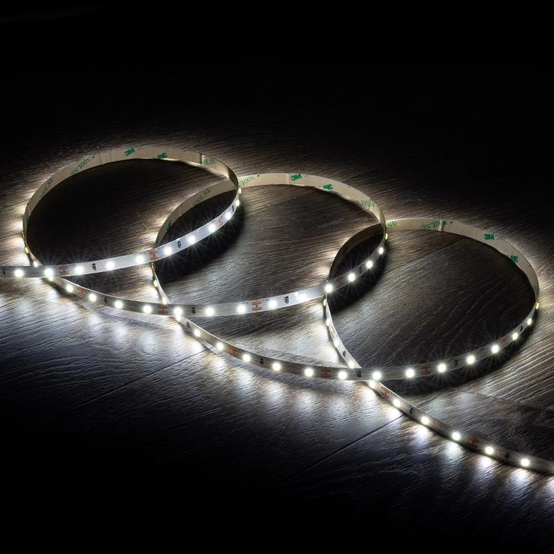 Image de Ruban LED 12V SMD 60 LED/m 5m 5W/m 400lm/m Largeur 8mm Coupe 5cm IP20