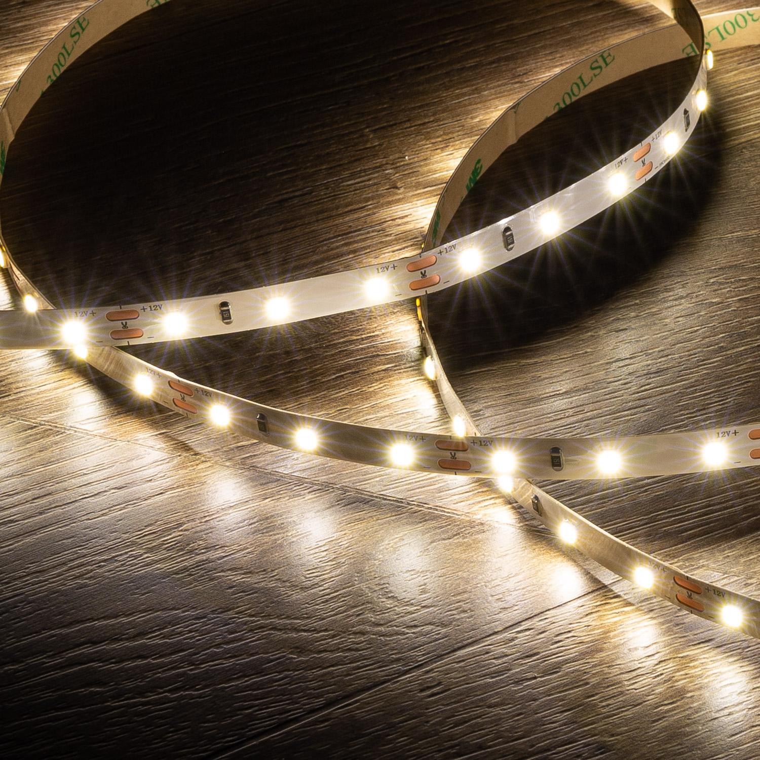 Taśma Led 12V SMD 60 LED/m 5m 5W/m 400lm/m Szerokość 8mm Cięcie 5cm IP20 - widok prezentacyjny