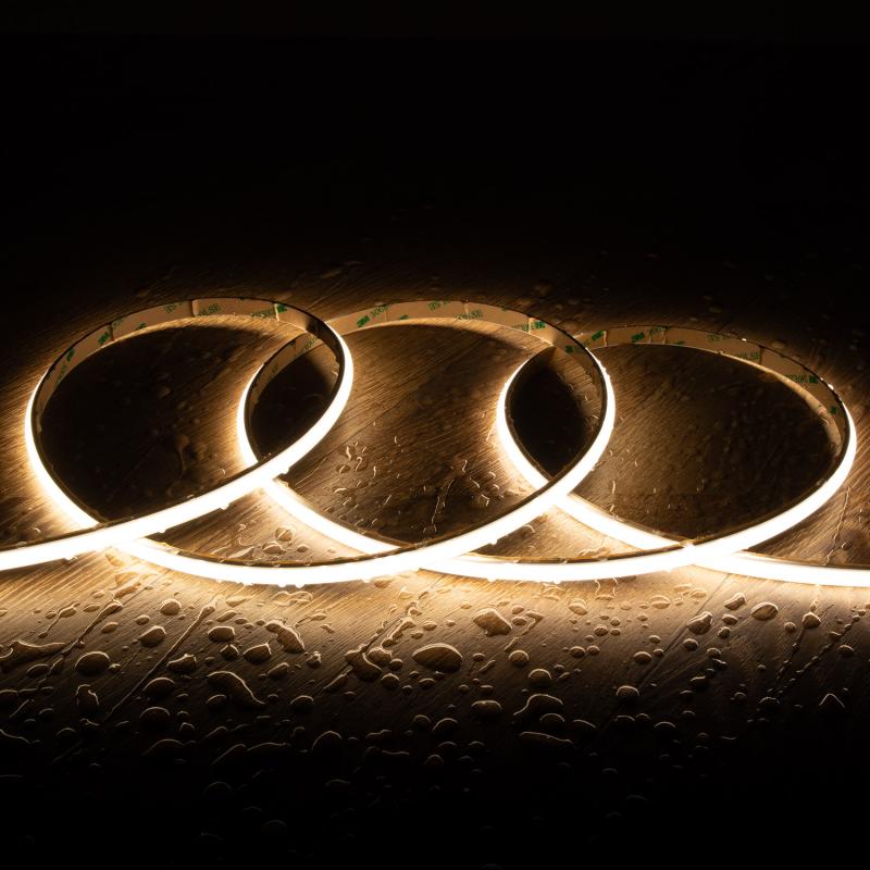 Image of 5m 24V LED Strip WCOB 252LED/m 12W/m 1050lm/m SILICONE FLEX 10mm Wide FreeCut IP65