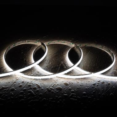 Bobina 5m Striscia LED 24V WCOB 252 LED/m 12W/m 1080lm/m SILICONE FLEX Larga 10mm IP65 CRI90 FreeCut
