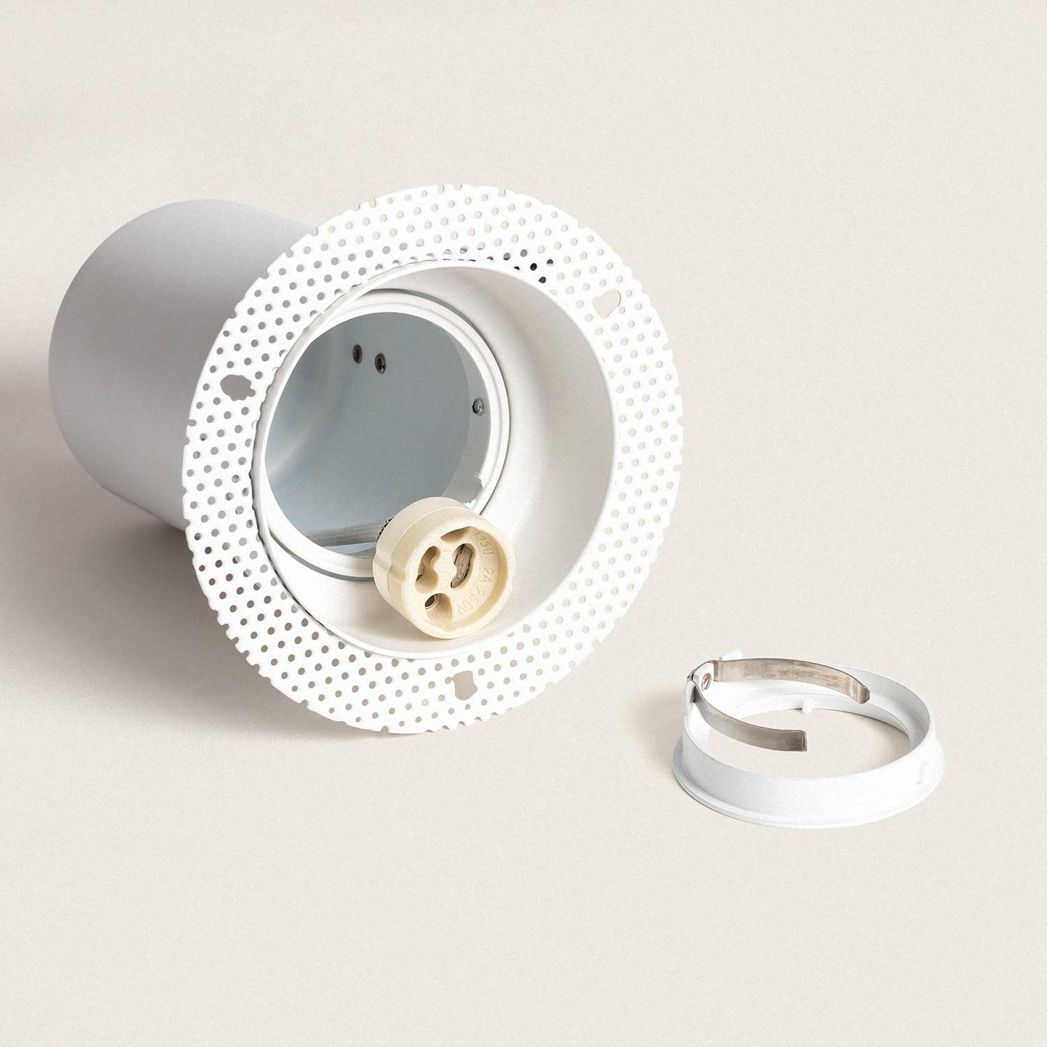 Obudowa Downlight Integracja Gips/Pladur Okrągła do Żarówki LED GU10 Średnica Ø 90mm Trimless - widok prezentacyjny