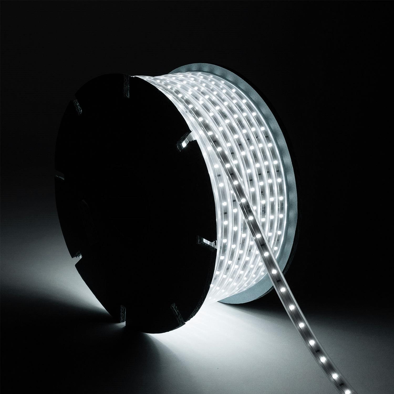 Taśma Led Ściemnialna 220V SMD 60 LED/m ROLKA 50m 6W/m 600lm/m Szerokość 12mm Cięcie 20cm IP65 - widok 3