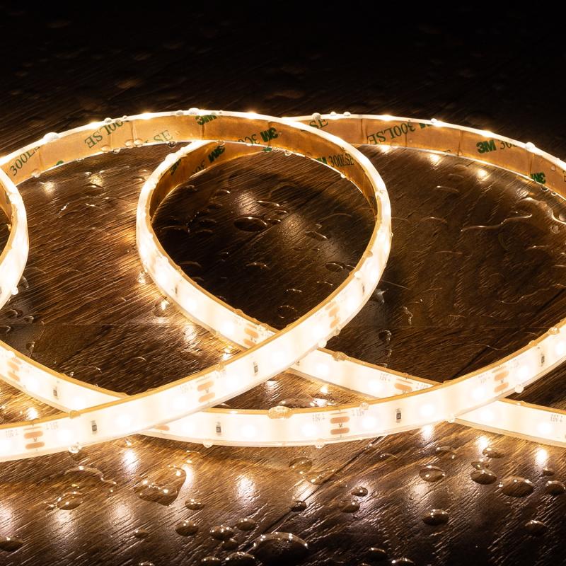 Afbeelding van Led Strip 12V SMD 60 LED/m 5m 5W/m 500lm/m Breedte 10mm te knippen om de 5cm Onderdompelbaar IP68 SILICONE FLEX