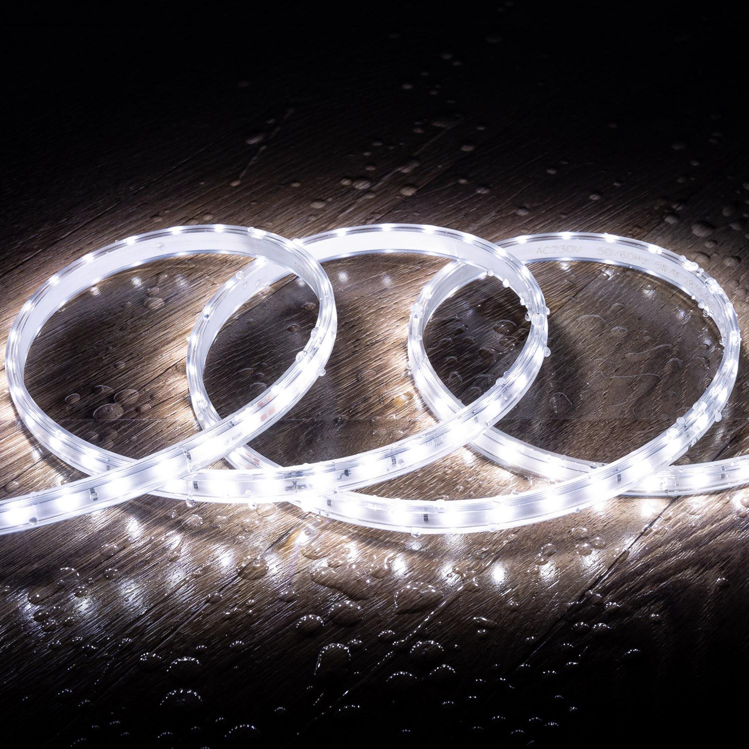 Taśma Led Ściemnialna 220V SMD 60 LED/m Zimny Biały 6W/m 600lm/m Szerokość 12mm Cięcie 20cm IP65 Na wymiar - widok 3