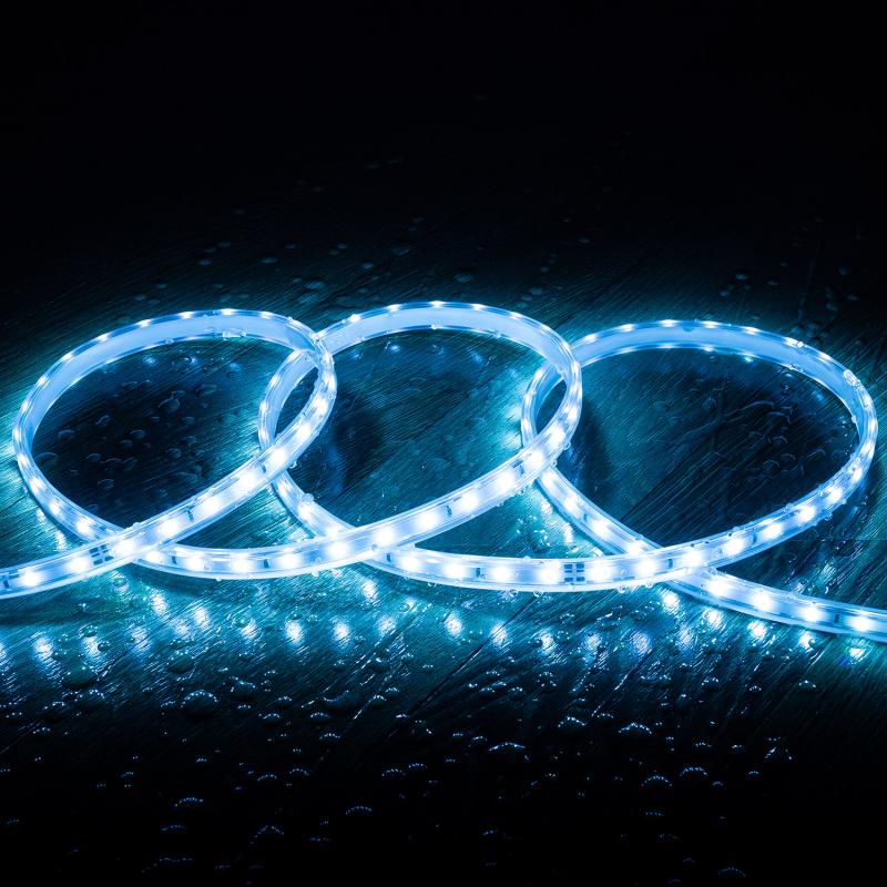 Image de Ruban LED 220V SMD2835 60LED/m Bleu IP65 Largeur 12mm Coupe tous les 100cm
