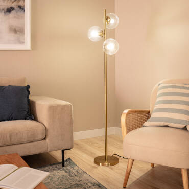 Produktfotografie: Stehlampe Metall und Glas Moonlight Clear 3 Strahler