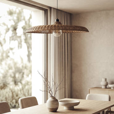 Pendelleuchte aus Rattan Nara