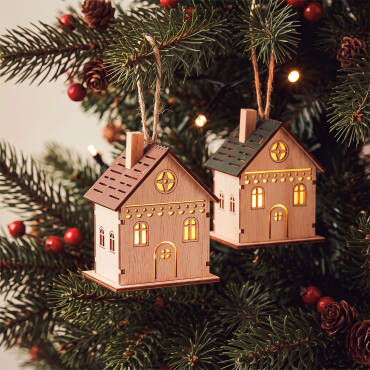 Weihnachtshäuschen aus Holz zum Aufhängen Hedra