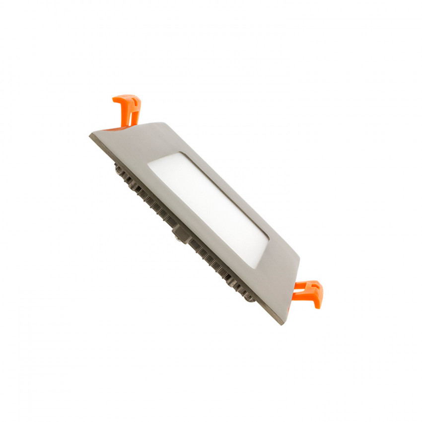 Downlight LED 6W Super Slim Vierkant Zilver Zaag maat 105x105 mm