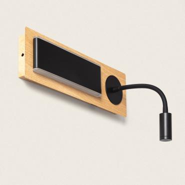 Wandlamp LED met Leeslicht Metaal en Hout Adalia -Zwart