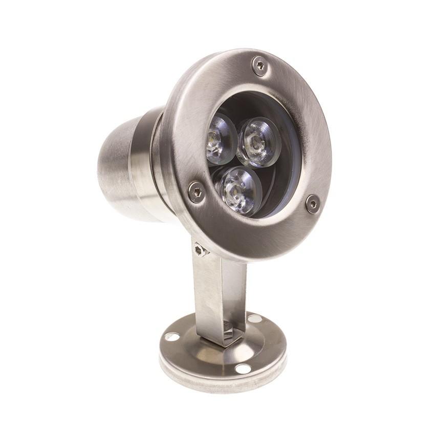 LED Spot Onderdompelbaar  RGB 3W Opbouw 12V DC Roestvrij staal