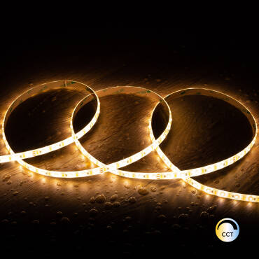 Productfotografie: Led Strip 24V SMD CCT 120 LED/m 5m 10W/m 800lm/m Breedte 10mm te knippen om de 10cm IP65
