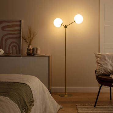 Staande Lamp Metaal en Glas Moonlight 2 Spots