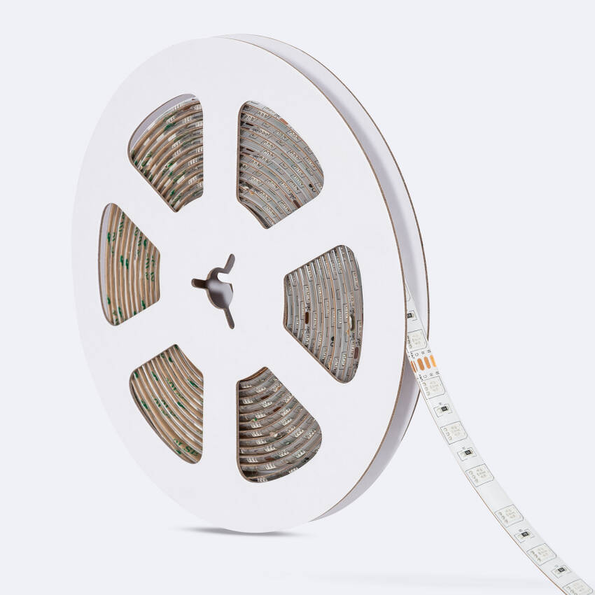 Led Strip 24V RGB SMD 60 LED/m 5m 10W/m Breedte 10mm te knippen om de 10cm IP65