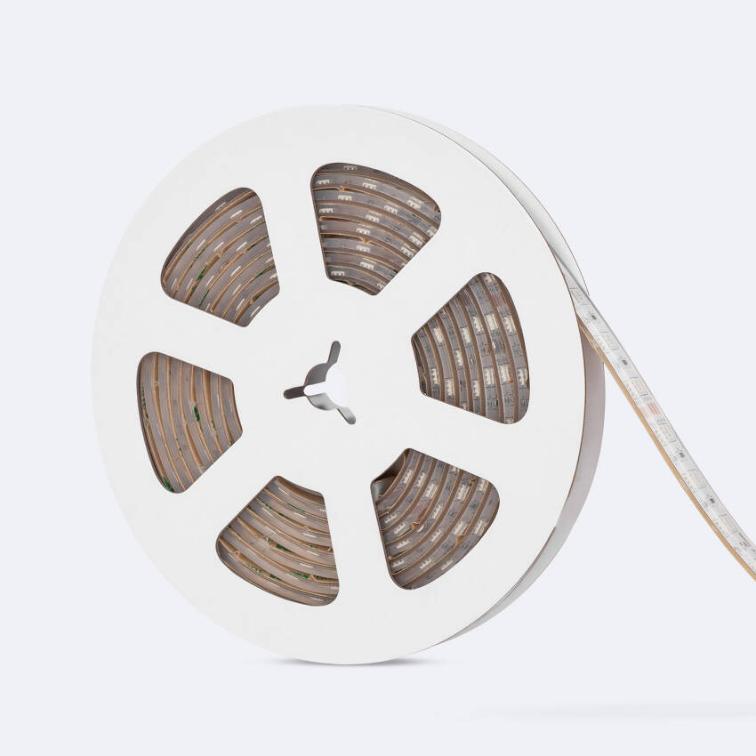 Led Strip 24V RGB SMD 60 LED/m 5m 10W/m Breedte 12mm te knippen om de 10cm IP68 SILICONE FLEX