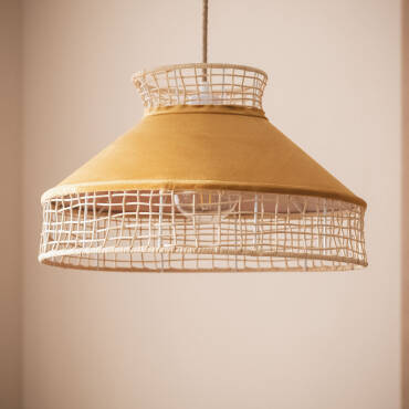 Hanglamp Longoria  Rotan en Stof 