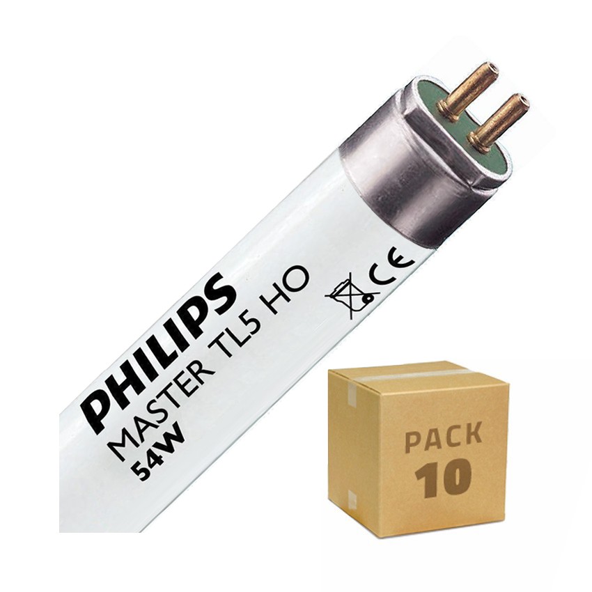 Pack 10 st  PHILIPS fluorescentiebuizen Regelbaar  T5 HO 54W 115 cm met tweezijdig Aansluiting