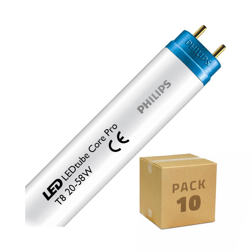 Pack van 10st T8 LED Buis 20 W 150cm 110lm/W  PHILIPS CorePro  met Eenzijdige voeding 