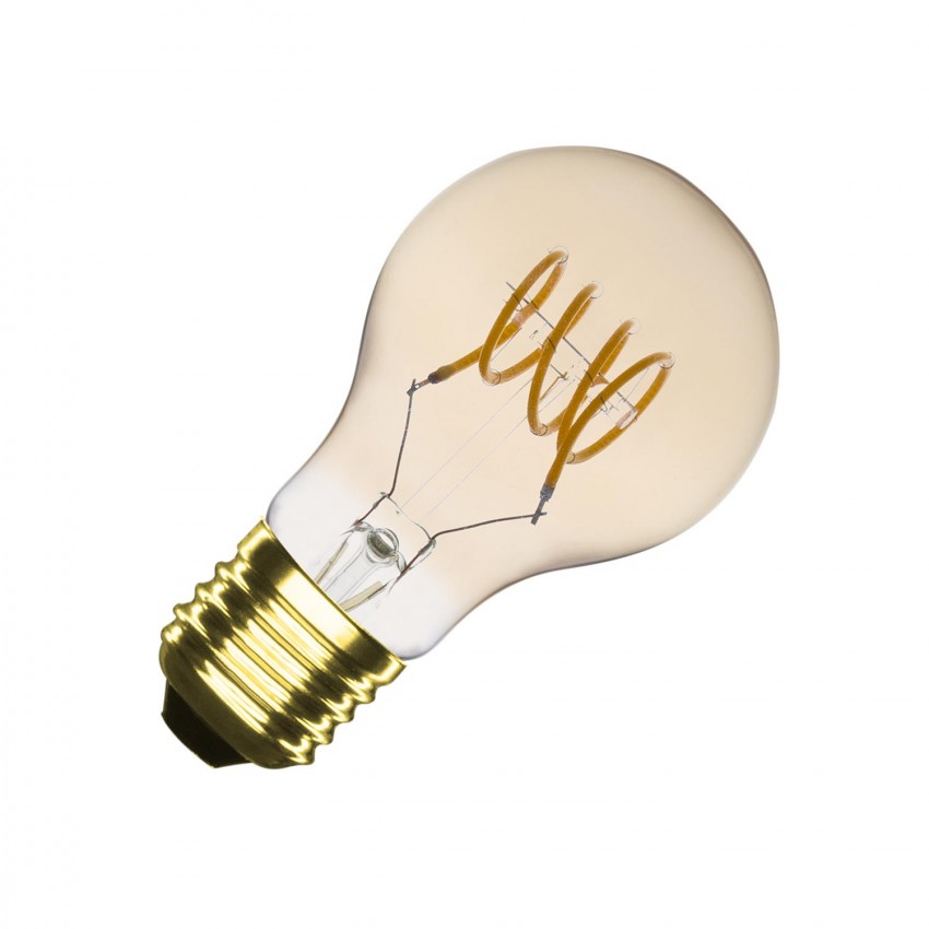 A60 E27 4W Classic Spiral gouden gloeidraad LED lamp (dimbaar)