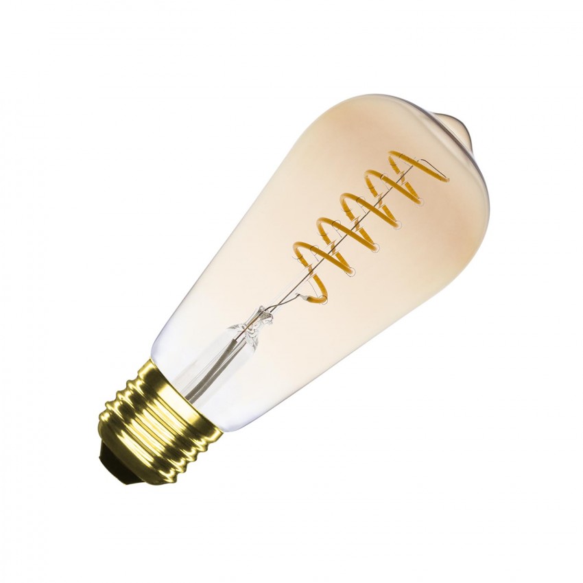 LED Lamp Filament E27 4W 200 lm  Dimbaar ST64 Espiral Gold    