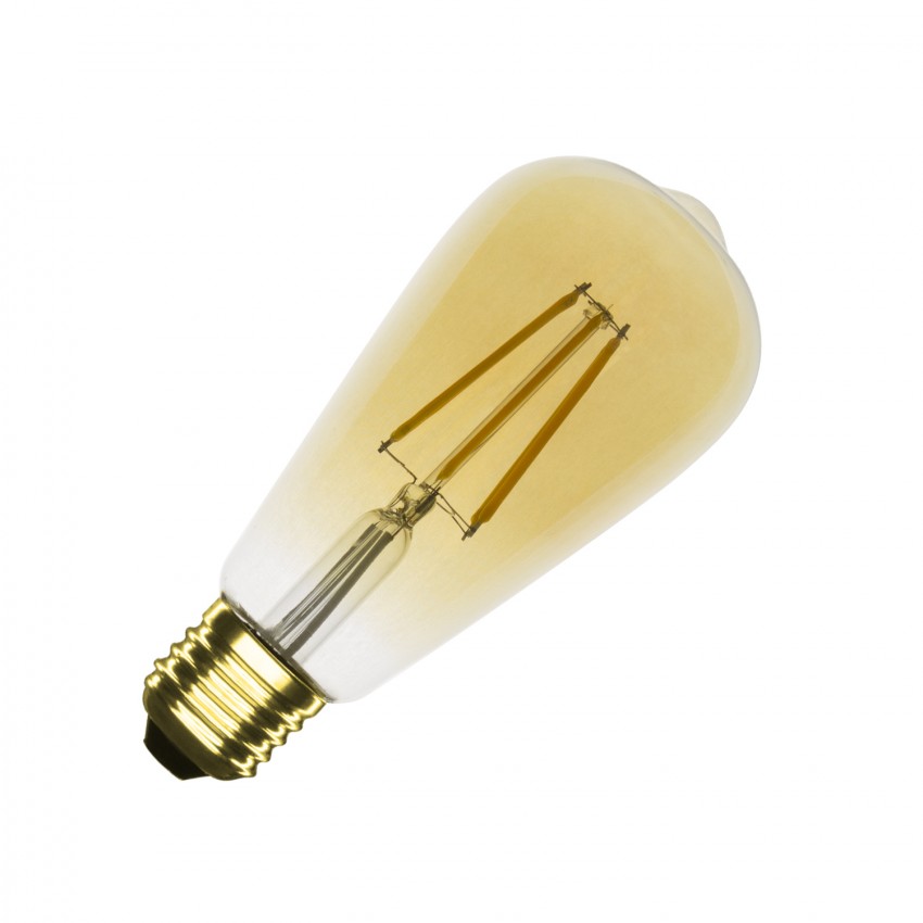 LED lamp Filament E27 5.5W 500 lm ST64 Dimbaar Gold 