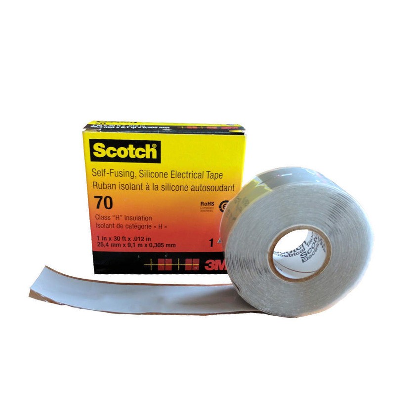 3M Scotch 70 Self-Fusing Silicone Electrical Tape 25mm x 9mm 3M CNT-7000006225-GR