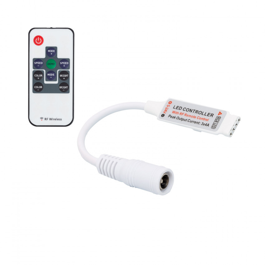 Mini Controller voor 12V -24V RGB LED strip + RF Afstandsbediening 