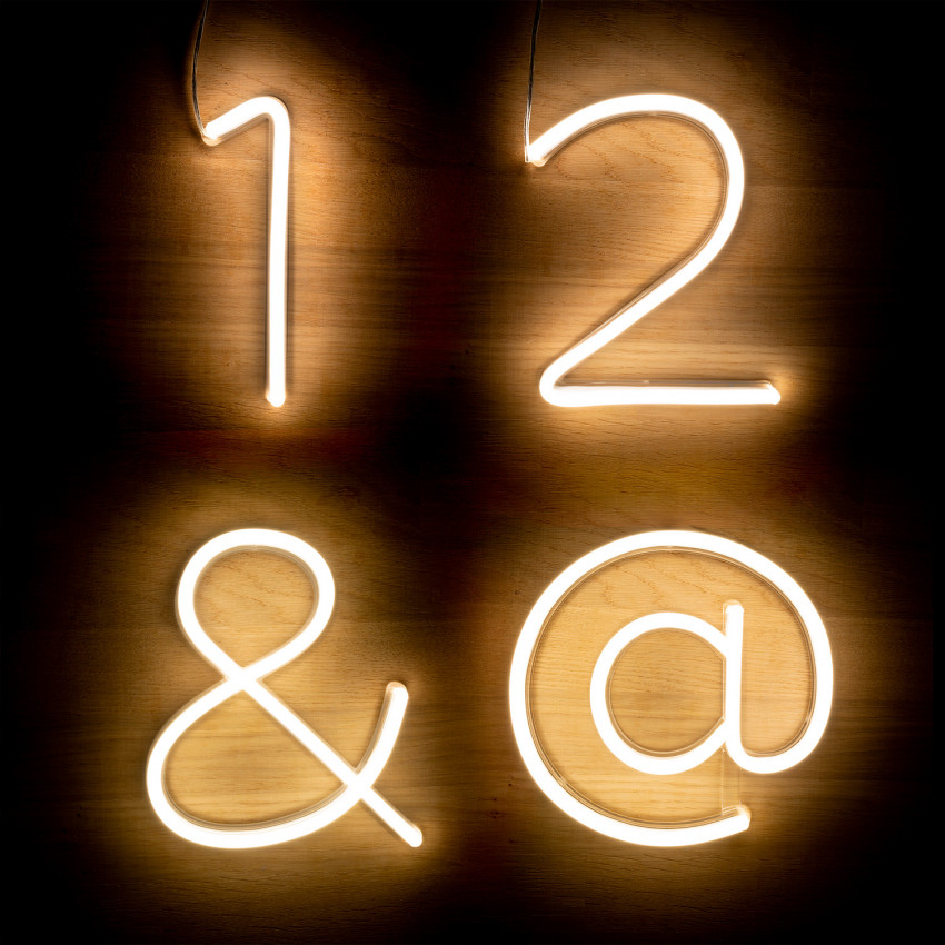 Neon LED Nummers en Symbolen