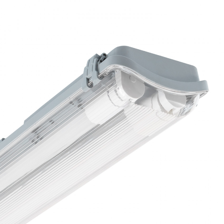 Armatuur Slim Waterproof voor twee 60cm LED-buizen met een zijaansluiting IP65