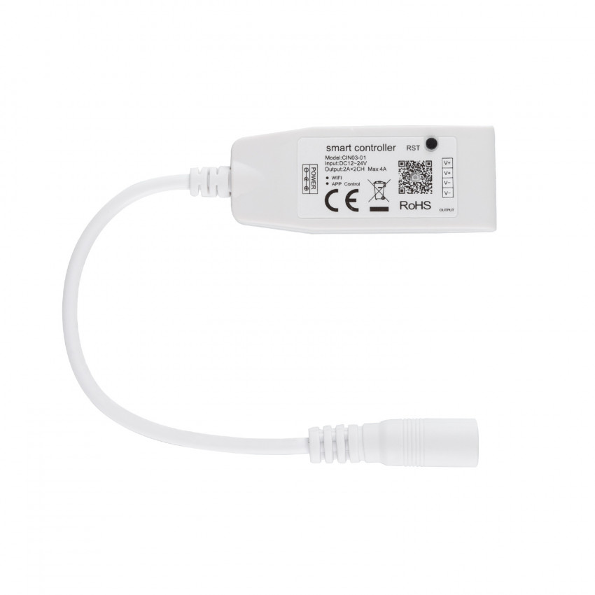 De Mini LED Strip Controller/Dimmer WIFI  Monochroom 12/24V 