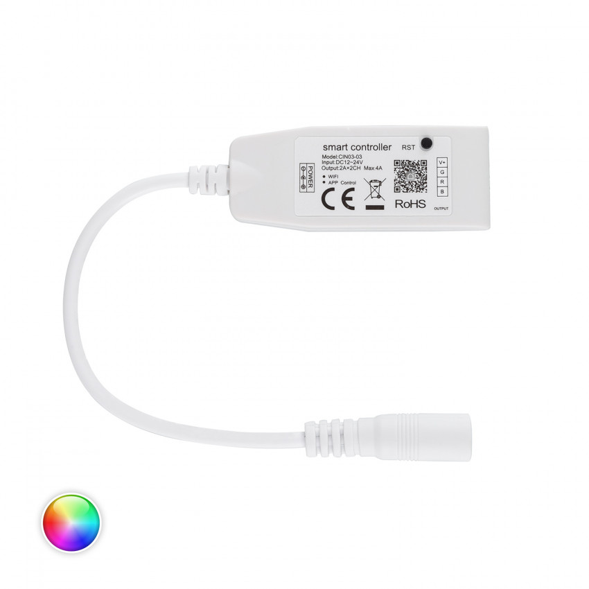 De Mini LED Strip Controller/Dimmer WIFI  RGB 12/24V  
