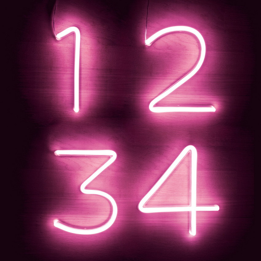 Roze LED Neon Nummers en Symbolen 