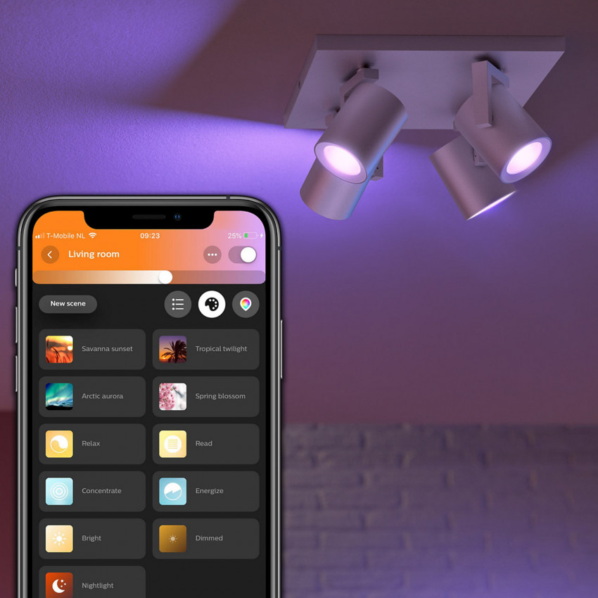 Foco PHILIPS Argenta Regulable Hue 4xGU10 6W