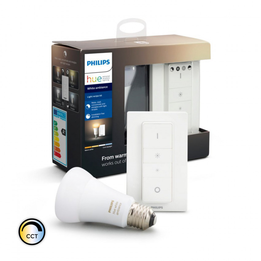 Schakelaar + Slimme LED Lamp  E27 8.5W 806 lm PHILIPS Hue White 