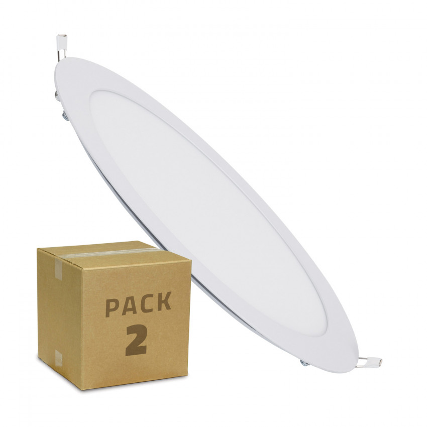 Pack 2 Ronde LED Panelen 18W Zaag maat Ø 205 mm
