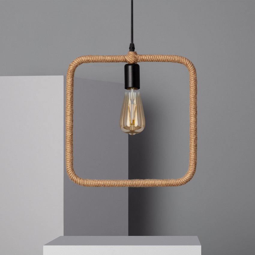 Hanglamp Touw en Metaal Maumbo Vierkant
