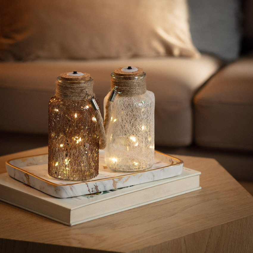 Glazen Pot Firefly LED 