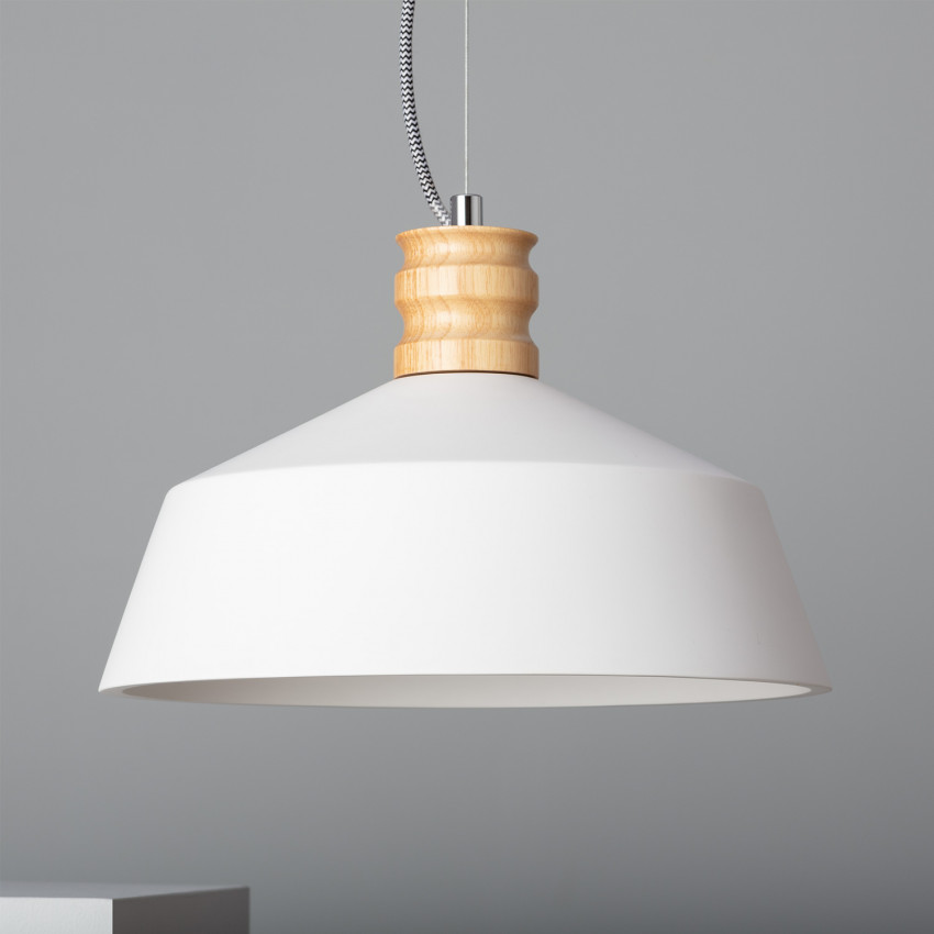 Hanglamp Gips en Hout Kukuoja