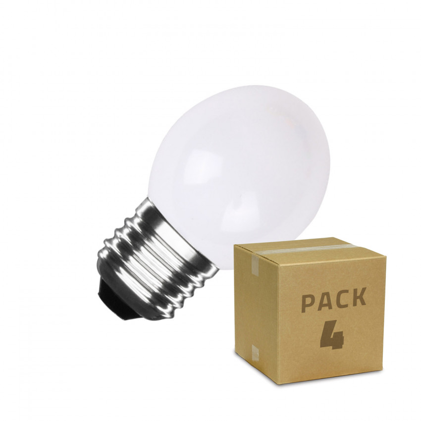 Pack  4st LED Lampen E27 G45 3W Wit