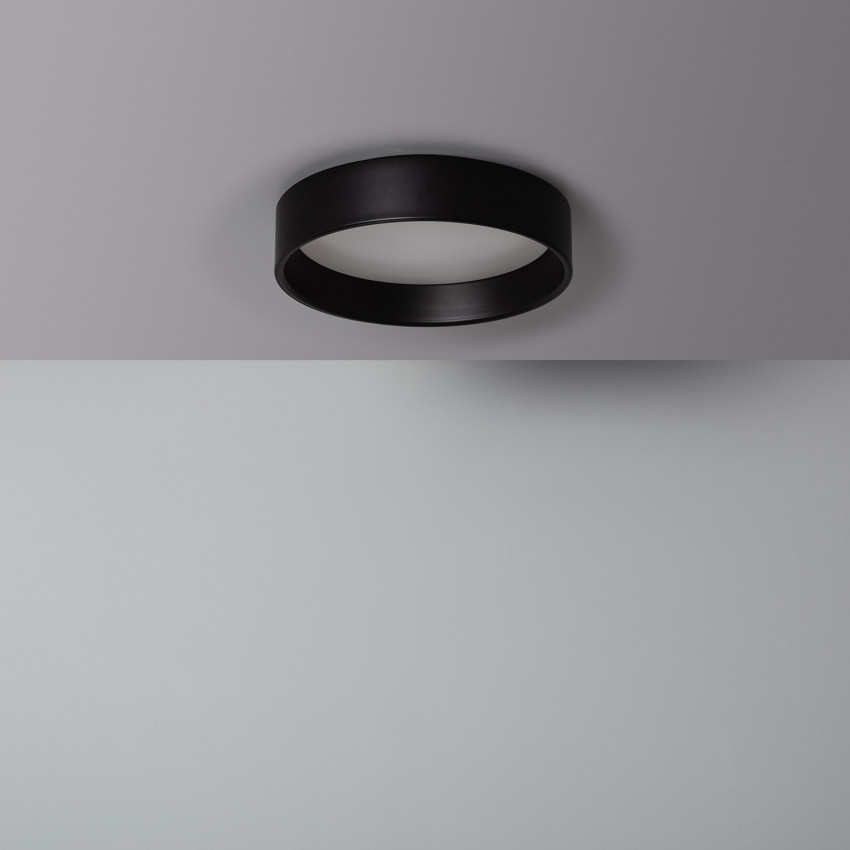 LED Plafondlamp Metaal  15W  CCT selecteerbaar  Rond Design  zwart